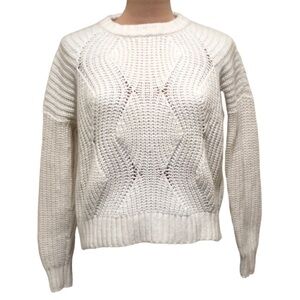 Madewell Everett Rib-Play Pullover Sweater Size XS White